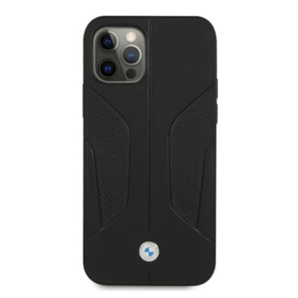 BMW BMHCP12MRSCSK iPhone 12/12 Pro black hardcase Leather Perforate Sides