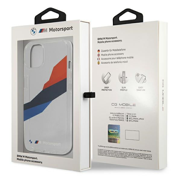 Case for BMW BMHCP13SSKTGT iPhone 13 mini transparent hardcase Motorsport Tricolor