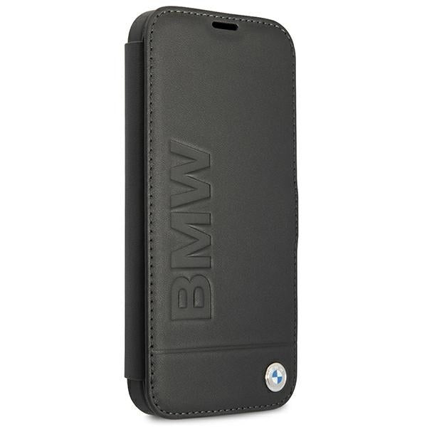 BMW BMFLBKP13MSLLBK iPhone 13 mini black Real Leather book Signature