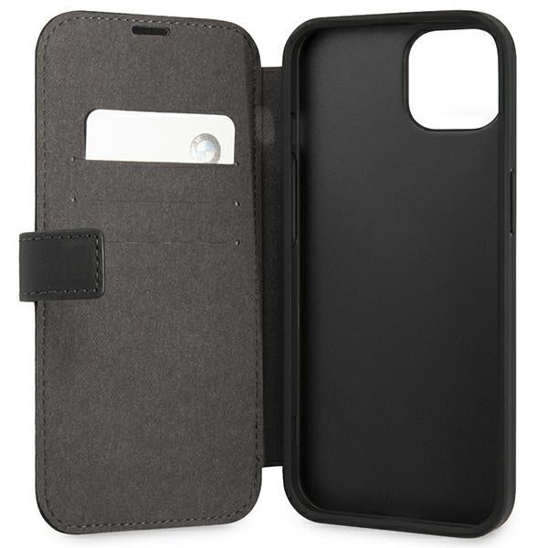 BMW BMFLBKP13MSLLBK iPhone 13 mini black Real Leather book Signature