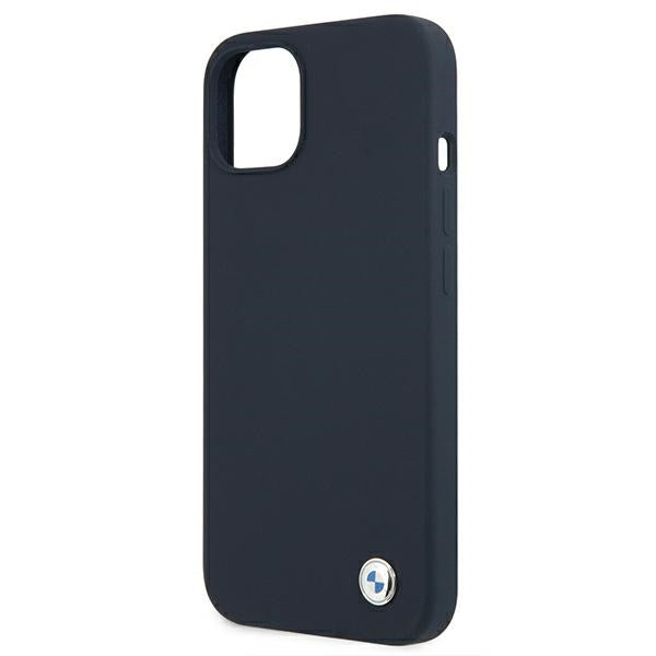 Case for BMW BMHCP13MSILNA iPhone 13 / 14 / 15 navy hardcase Silicone Signature