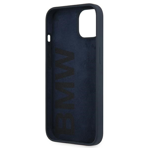 Case for BMW BMHCP13MSILNA iPhone 13 / 14 / 15 navy hardcase Silicone Signature
