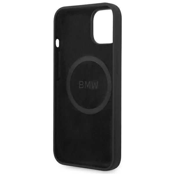 BMW BMHMP14MSLBLBK iPhone 14 Plus black hardcase Silicone Signature Logo Magsafe