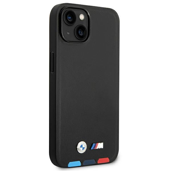 BMW BMHCP14S22PTDK iPhone 14 black Leather Stamp Tricolor