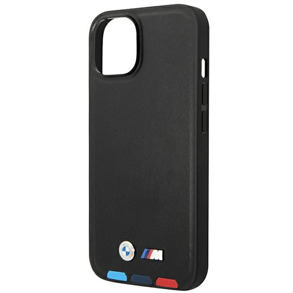BMW BMHCP14S22PTDK iPhone 14 black Leather Stamp Tricolor