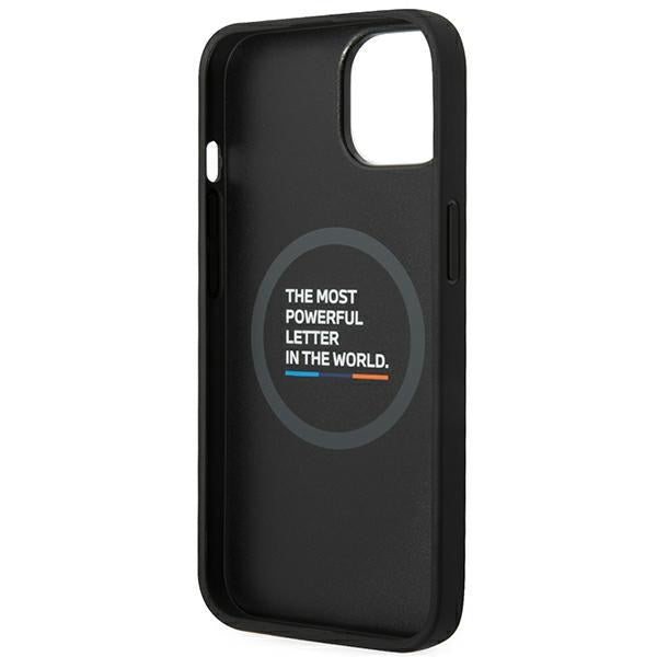 BMW BMHCP14S22PTDK iPhone 14 black Leather Stamp Tricolor