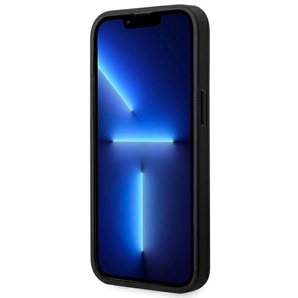 BMW BMHMP14L22PTDK iPhone 14 Pro black Leather Stamp Tricolor Magsafe