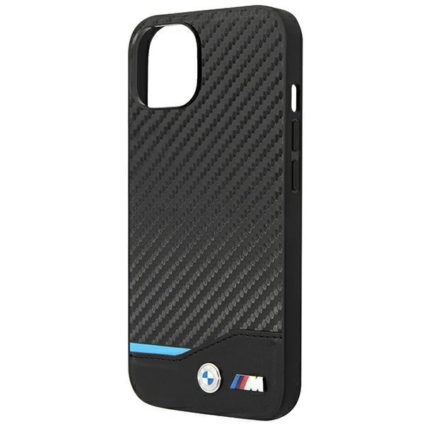 BMW BMHCP14M22NBCK iPhone 14 Plus / 15 Plus black Leather Carbon