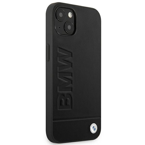 BMW BMHCP14MSLLBK iPhone 14 Plus black Leather Stamp