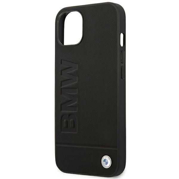 BMW BMHCP14MSLLBK iPhone 14 Plus black Leather Stamp