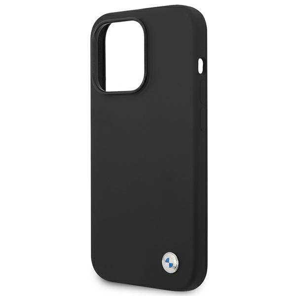 BMW BMHCP14XSILBK Case for iPhone 14 Pro Max black Silicone Metal Logo