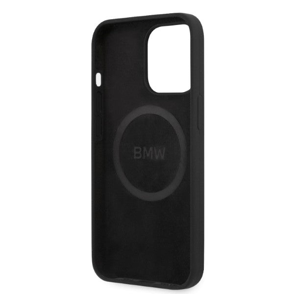 BMW BMHMP13LSLBLBK iPhone 13 Pro black hardcase Silicone Signature Logo Magsafe