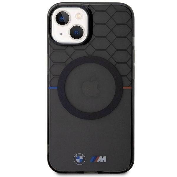 BMW BMHMP14SHGPK iPhone 14 grey hardcase Pattern MagSafe
