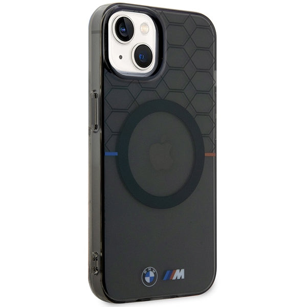 BMW BMHMP14SHGPK iPhone 14 grey hardcase Pattern MagSafe