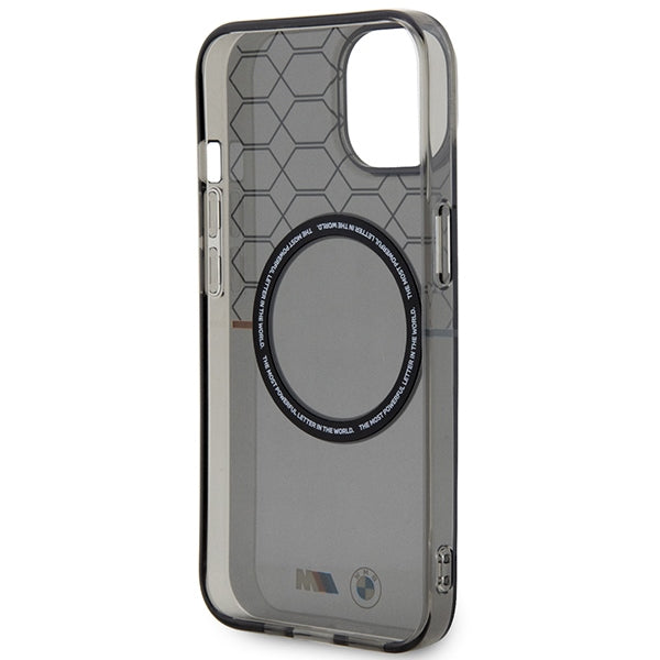 BMW BMHMP14SHGPK iPhone 14 grey hardcase Pattern MagSafe