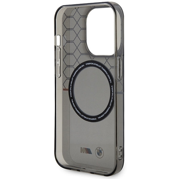 BMW BMHMP14LHGPK iPhone 14 Pro grey Pattern MagSafe