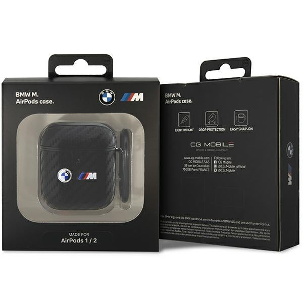 BMW BMA2WMPUCA2 AirPods 1/2 cover black Carbon Double Metal Logo