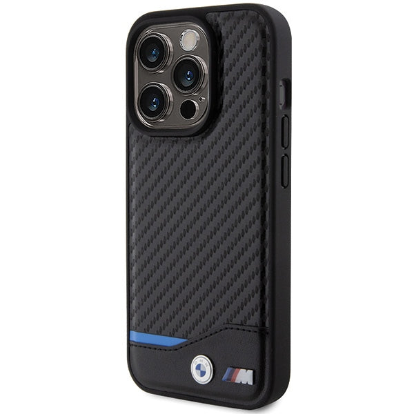 BMW BMHCP15L22NBCK iPhone 15 Pro black Leather Carbon