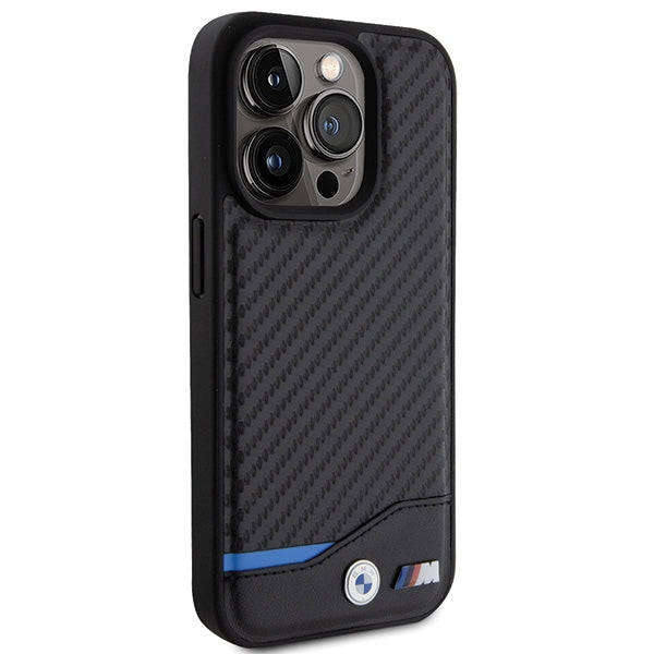 BMW BMHCP15L22NBCK iPhone 15 Pro black Leather Carbon