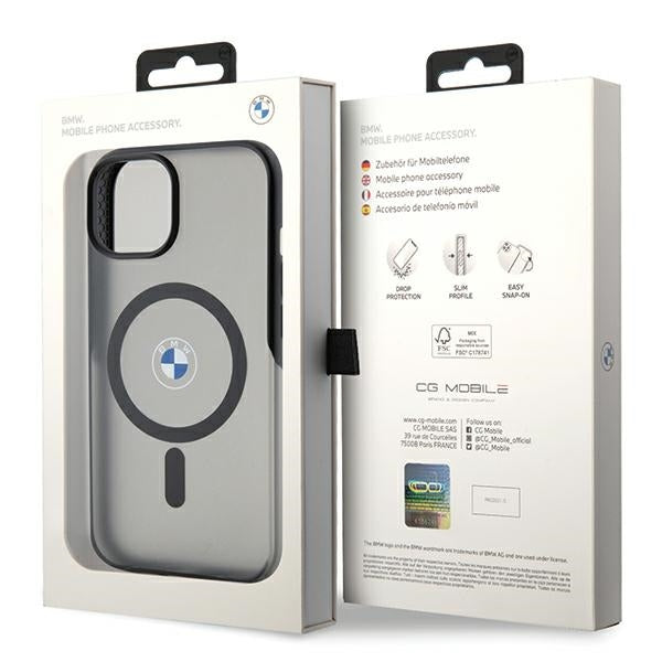 BMW BMHMP15SDSLK iPhone 15 / 14 / 13 black hardcase IML Signature MagSafe