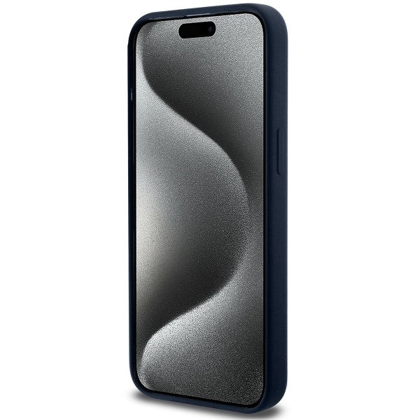 BMW BMHCP15XSILNA iPhone 15 Pro Max Navy hardcase Silicone Metal Logo