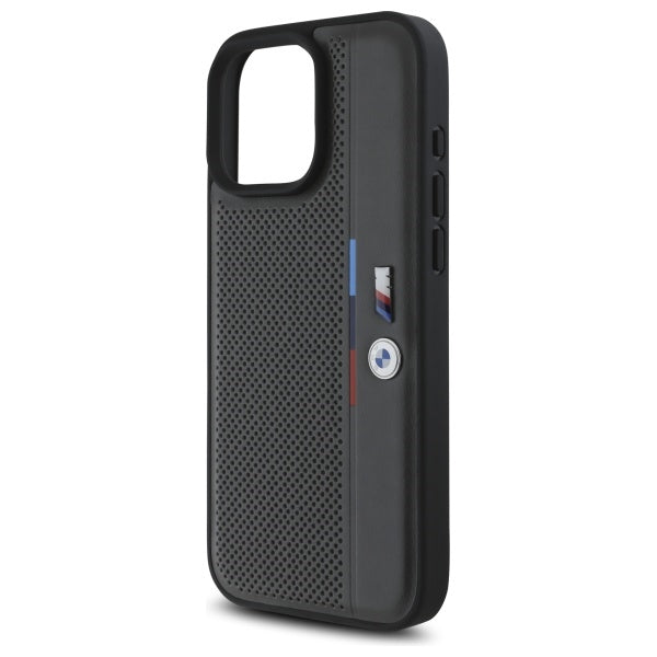 BMW BMHCP16L23PUPVA iPhone 16 Pro anthracite hardcase M Perforated Tricolor Detail Line
