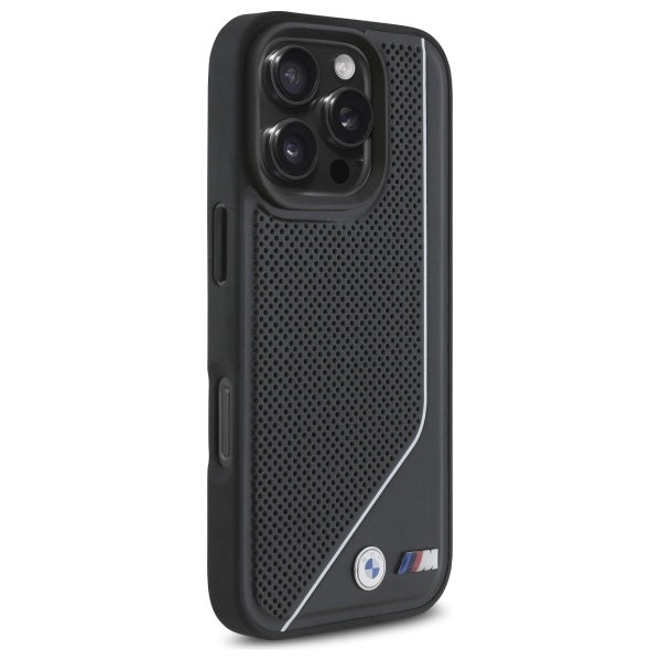 BMW BMHMP16X23PUCPK iPhone 16 Pro Max black hardcase M Perforated Twisted Line MagSafe