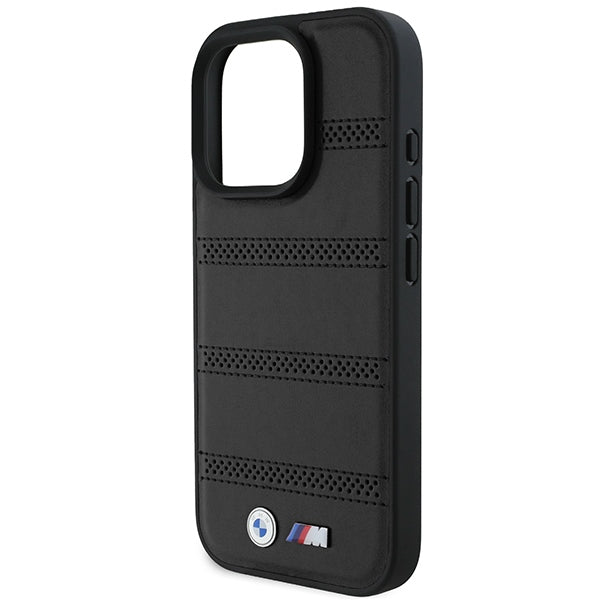 BMW BMHMP16L23PUSPK iPhone 16 Pro black hardcase M Perforated And Stitched Line MagSafe