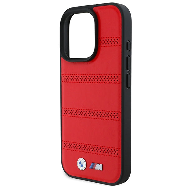 BMW BMHMP16X23PUSPR iPhone 16 Pro Max red hardcase M Perforated And Stitched Line MagSafe