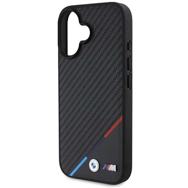 BMW BMHMP16S23PUDTK iPhone 16  black hardcase M Carbon Tricolor Line MagSafe