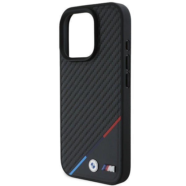 BMW BMHMP16L23PUDTK iPhone 16 Pro black hardcase M Carbon Tricolor Line MagSafe