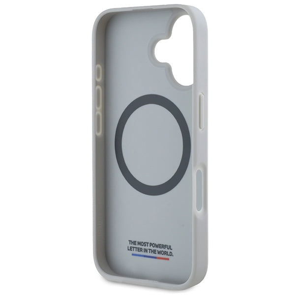 BMW BMHMP16S23PUDTS iPhone 16 grey hardcase M Carbon Tricolor Line MagSafe