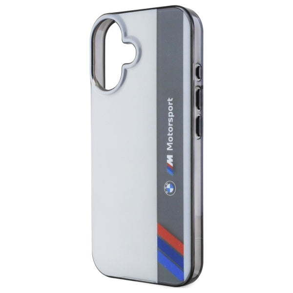 BMW BMHCP16S23HTFEG iPhone 16 grey hardcase Motosport IML Vertical Stripe