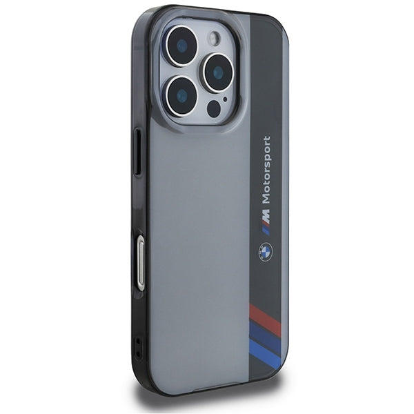 BMW BMHCP16X23HTFEG iPhone 16 Pro Max  grey hardcase Motosport IML Vertical Stripe