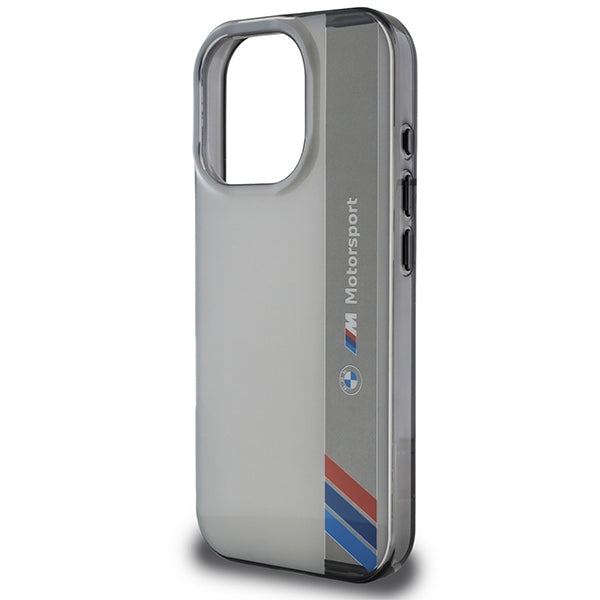 BMW BMHCP16X23HTFEG iPhone 16 Pro Max  grey hardcase Motosport IML Vertical Stripe