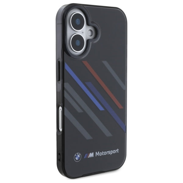 BMW BMHCP16S23HTRAK iPhone 16  black hardcase Motosport IML Random Stripes