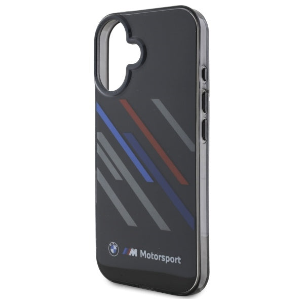 BMW BMHCP16S23HTRAK iPhone 16  black hardcase Motosport IML Random Stripes