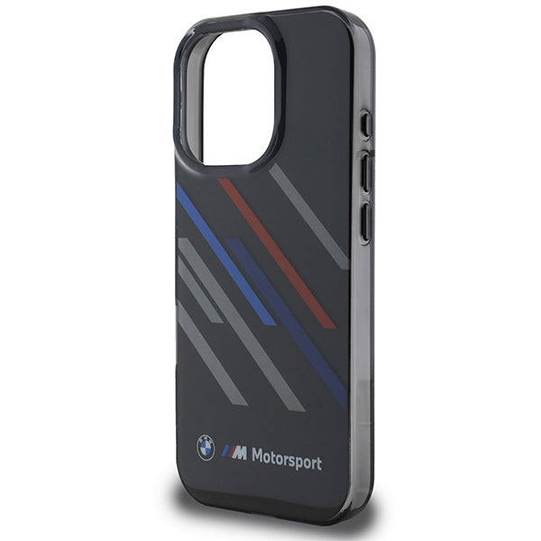 BMW BMHCP16X23HTRAK iPhone 16 Pro Max  black hardcase Motosport IML Random Stripes