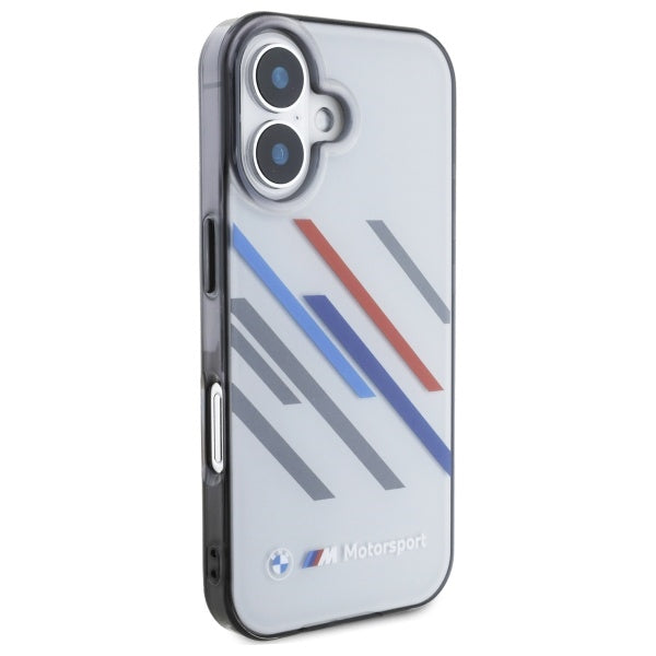 BMW BMHCP16S23HTRAG iPhone 16 grey hardcase Motosport IML Random Stripes