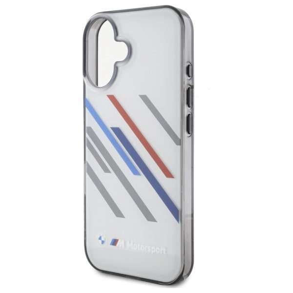 BMW BMHCP16M23HTRAG iPhone 16 Plus  grey hardcase Motosport IML Random Stripes