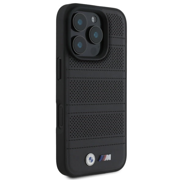 BMW BMHMP16X23PUSPK iPhone 16 Pro Max black hardcase M Perforated And Stitched Line MagSafe