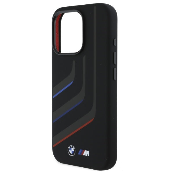 BMW BMHMP16X23SLIK iPhone 16 Pro Max black hardcase Silicone Turning Lines MagSafe