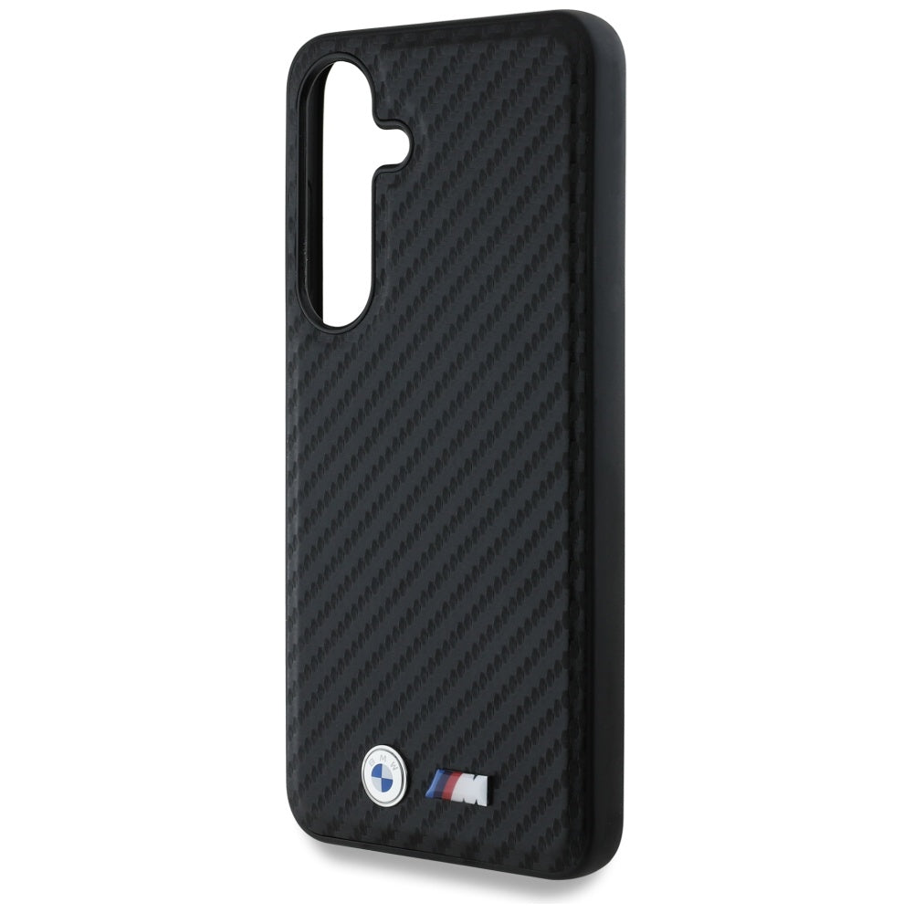 BMW BMHMS25S24PUCILK Leather Carbon MagSafe for Samsung Galaxy S25 Black