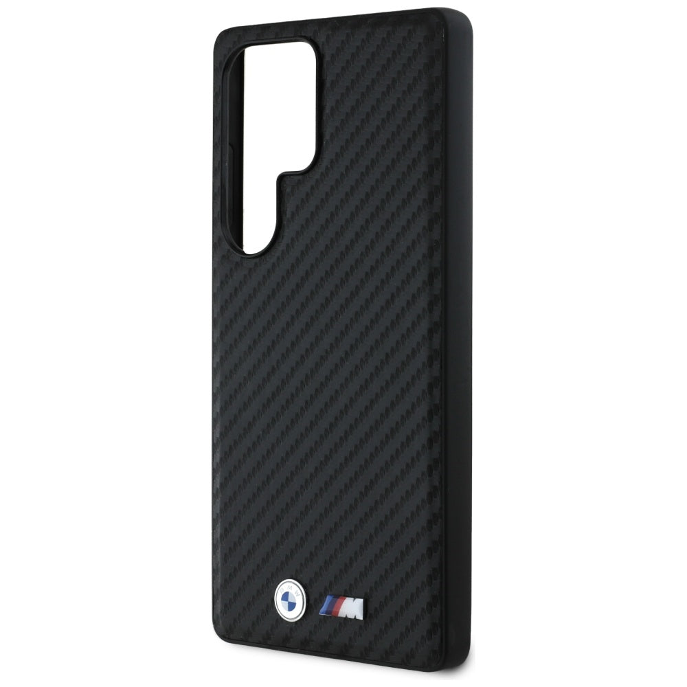BMW BMHMS25L24PUCILK Leather Carbon MagSafe for Samsung Galaxy S25 Ultra Black