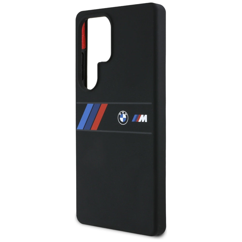 BMW BMHMS25L23SAXK Silicone Middle Tricolor Stripes MagSafe for Samsung Galaxy S25 Ultra Black