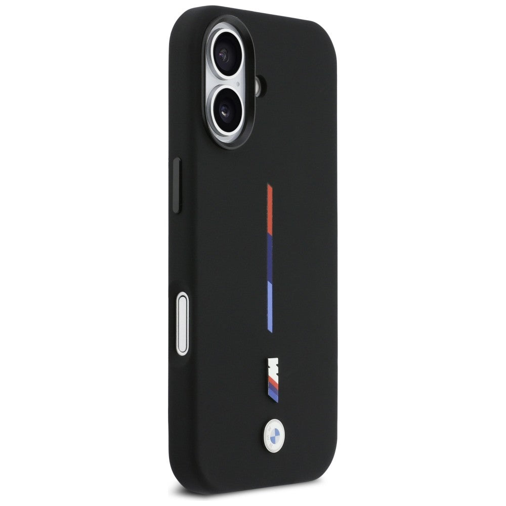 BMW M Silicon BMHMP17S25SITMIK Tricolor Line MagSafe Case for iPhone 17 Black