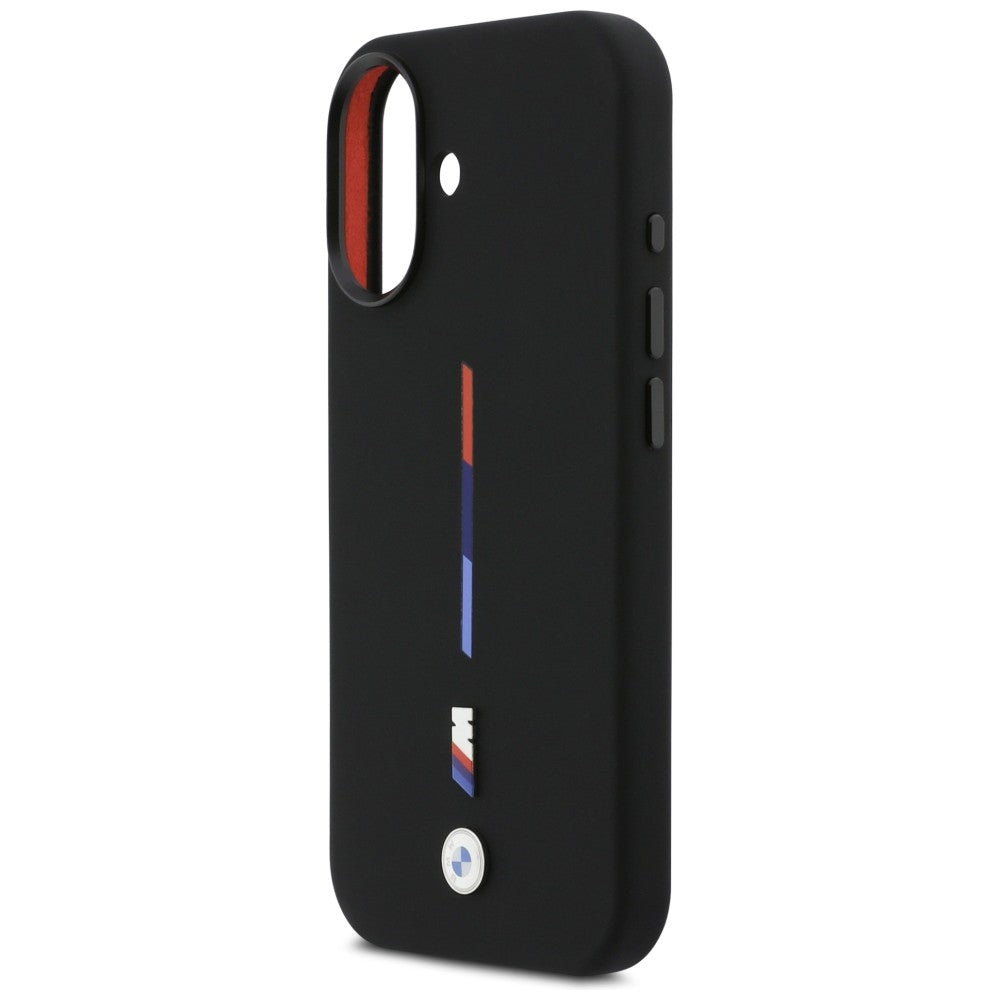 BMW M Silicon BMHMP17S25SITMIK Tricolor Line MagSafe Case for iPhone 17 Black