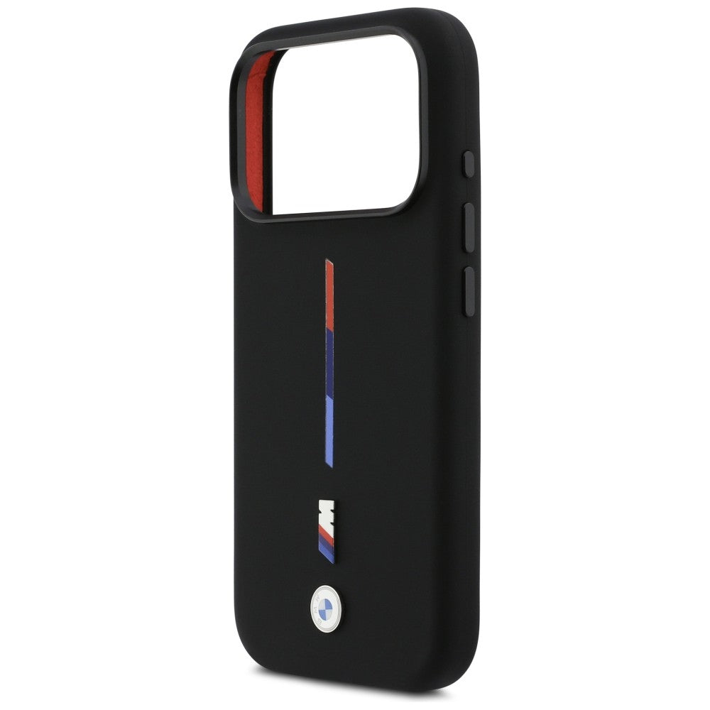 BMW M Silicon BMHMP17X25SITMIK Tricolor Line MagSafe Case for iPhone 17 Pro Max Black
