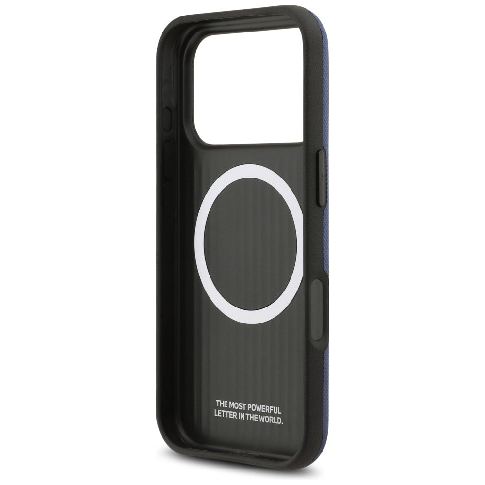BMW BMHMP17X25PFWSMB M FW Metal Logo MagSafe Case for iPhone 17 Pro max Navy Blue
