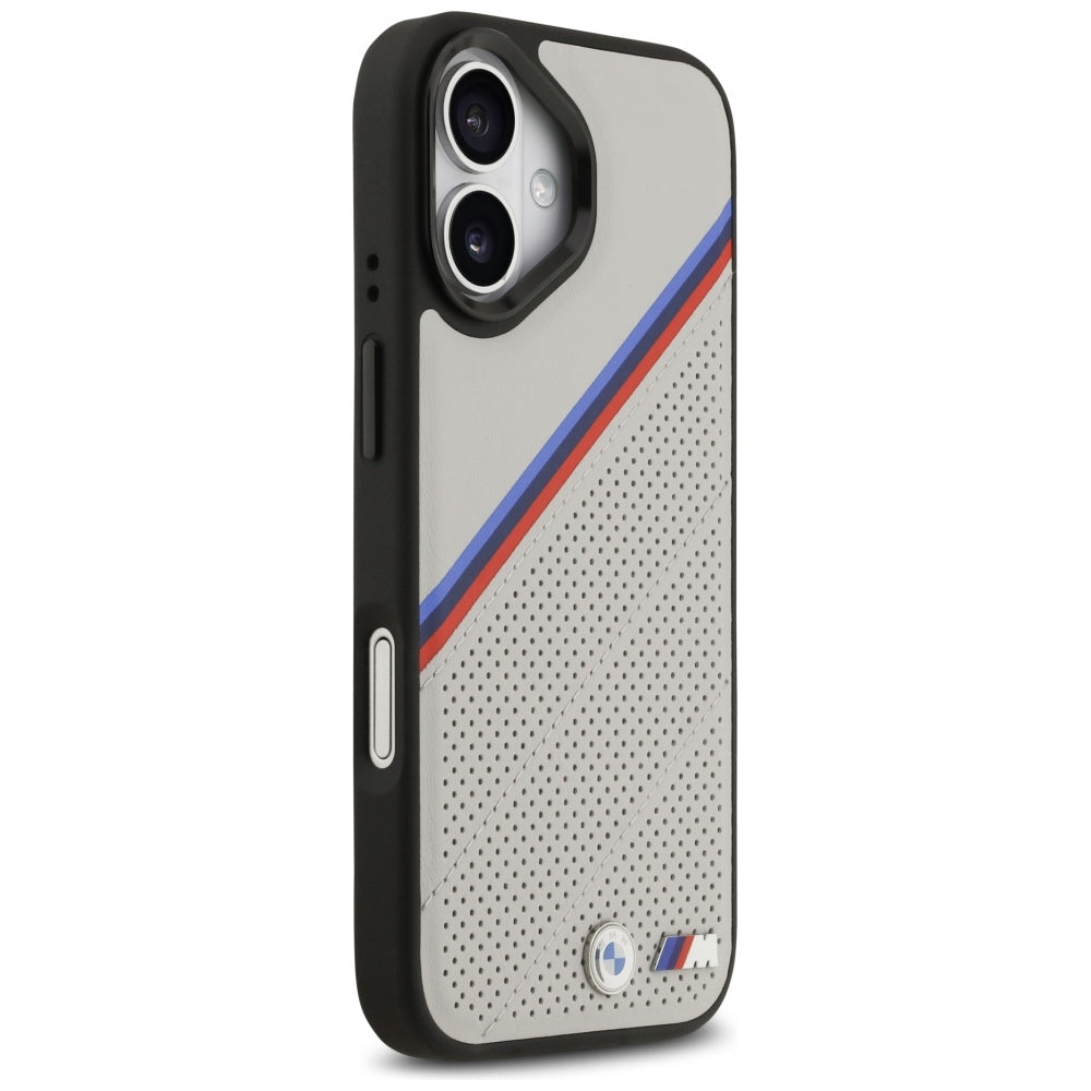 BMW M Tricolor Metal Logo MagSafe Case for iPhone 17 Gray